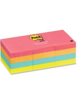 Post-it 653AN Cape Town Notes, Repositionable, Assorted colors, 1.50" x 2", pack of 12